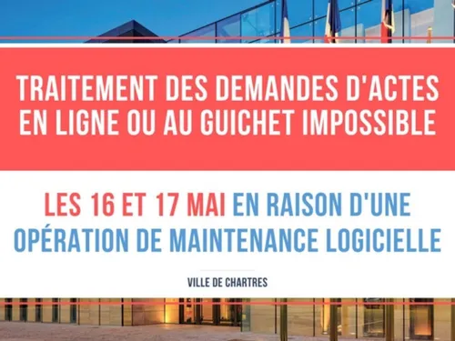 Une maintenance va bousculer l'organisation de la mairie de Chartres 