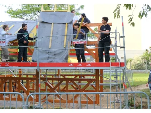 Le kiosque et la bibliothèque partagée sortent de terre à Lucé