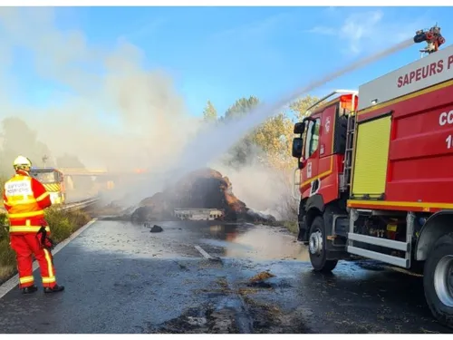 Un camion s'embrase à hauteur de Therdonne