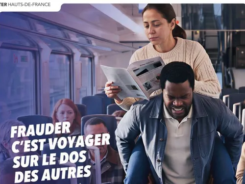 Une affiche qui marque pour lutter contre la fraude dans les trains...