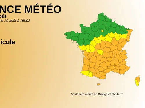 Cinquante départements placés en vigilance orange canicule dès ce...