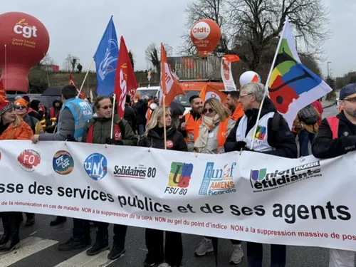 La colère des fonctionnaires s'est exprimée à Amiens