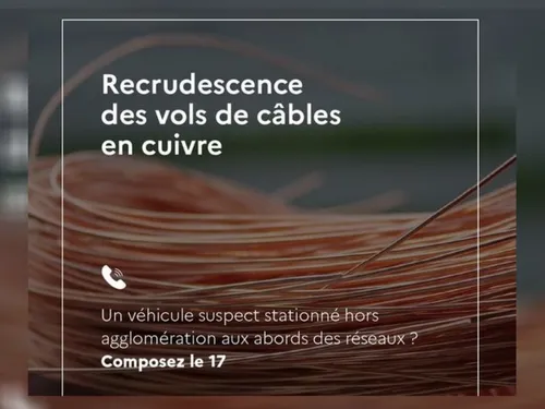 Les vols de câbles de cuivre s'intensifient dans l'Oise 
