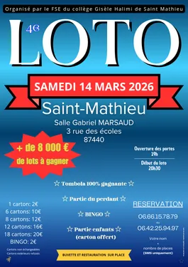 4e Loto du FSE ~ collège Gisèle Halimi à Saint Mathieu 