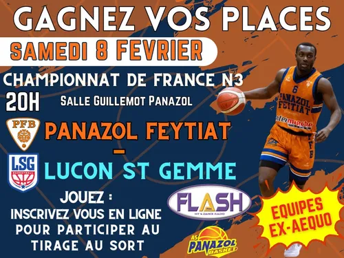 Gagnez vos places pour le match du Panazol Feytiat Basket - Luçon...