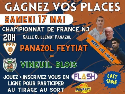 Gagnez vos places pour le match du Panazol Feytiat Basket - Vineuil...