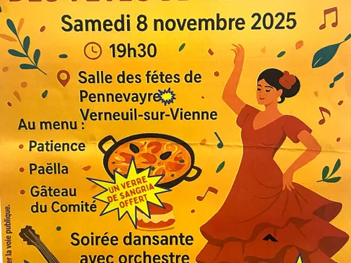 Repas et soirée dansante du comité des fêtes de Verneuil-sur-Vienne