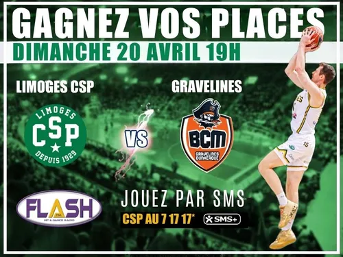 Basket : Gagnez vos places pour Limoges CSP / Gravelines