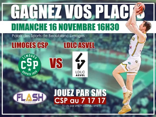 Basket Betclic Elite : Gagnez vos places pour Limoges CSP / LDLC ASVEL