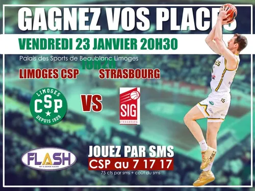 Basket Betclic Elite : Gagnez vos places pour Limoges CSP / Strasbourg