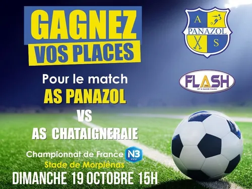 Gagnez vos places pour le match AS Panazol Football / AS Chataigneraie