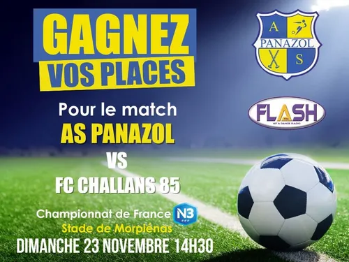 Gagnez vos places pour le match AS Panazol Football / FC Challans 85