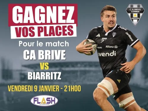 Gagnez vos places pour CA Brive contre Biarritz