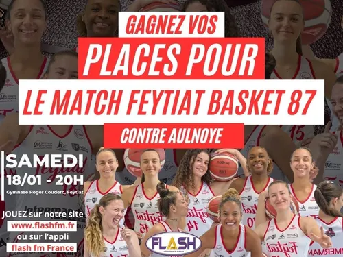 Gagnez vos places pour le match Feytiat Basket 87 contre Aulnoye