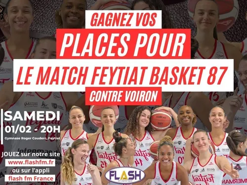 Gagnez vos places pour le match Feytiat Basket 87 contre Voiron