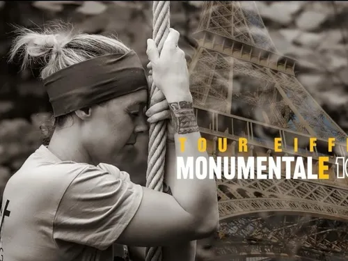 110 mètres de corde jusqu’au 2e étage de la Tour Eiffel : le défi...