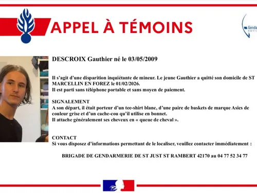 Loire : La gendarmerie lance un appel à témoins pour retrouver un...