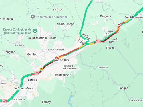 A47 : ça coince dans le Gier, à la suite d'un incendie d'un...