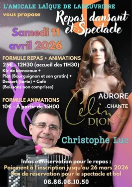 repas dansant et thé dansant + spectacle celine dion