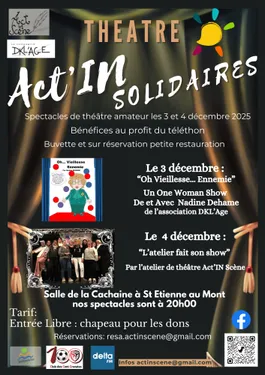 Act'IN Solidaires, 2 soirées théâtres pour le téléthon
