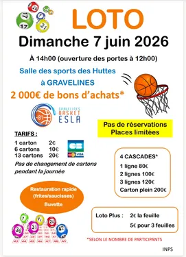 Loto du club de basket Gravelines Esla