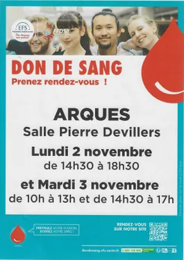 Collecte don de sang Arques