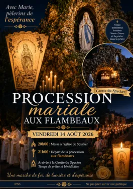 Procession  mariale aux flambeaux