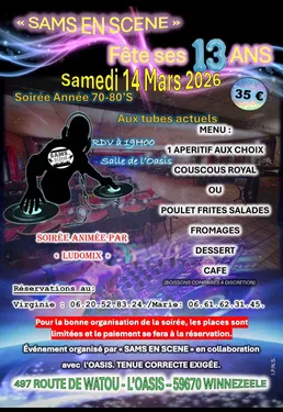 Soirée SAMS EN SCENE fête ses 13 ans