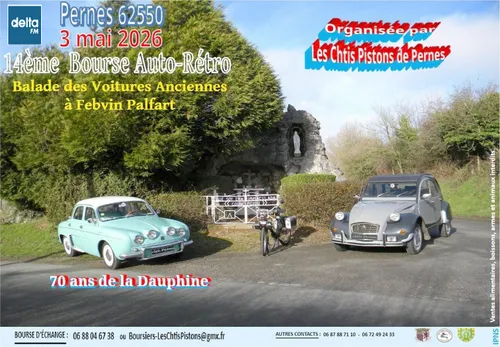 14ème Auto-Rétro Bourse 3 mai 2026 à Pernes (62550)