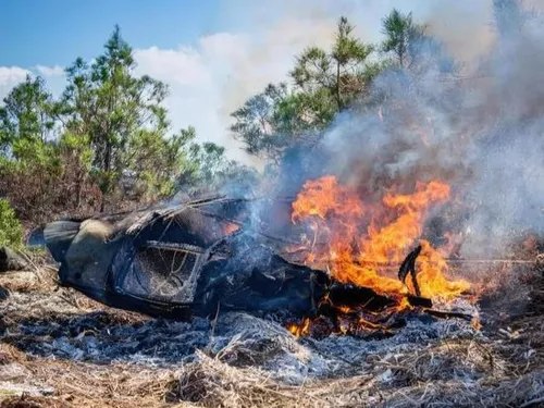 Guînes : une caravane détruite par les flammes sous fond de gaz......