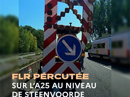 Steenvoorde : un véhicule de la Dir embouti sur l'A25