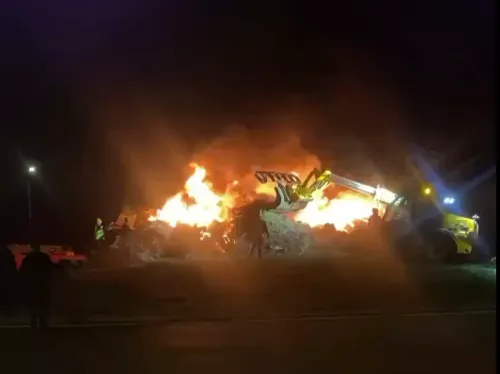 Saint-Léonard : mobilisation des agriculteurs, les sapeurs-pompiers...