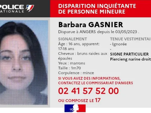 En Maine-et-Loire, disparition inquiétante d'une jeune fille de 16 ans