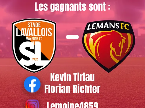 Les gagnants de notre concours LAVAL / LE MANS