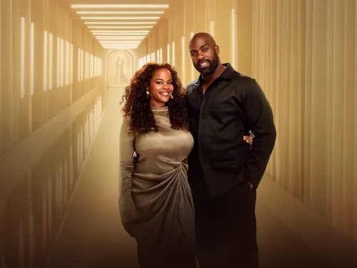 Teddy Riner et sa compagne Luthna Plocus à la présentation de la...