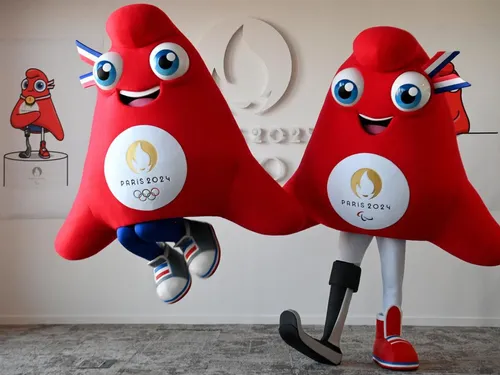 La mascotte des JO à Haguenau pour la clôture des Jeux