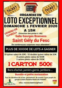 Grand loto de Saint Gély du Fesc !