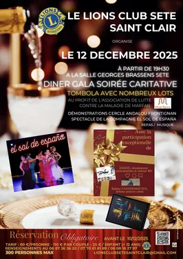 SOIREE CARITATIVE DINER SPECTACLE A SETE