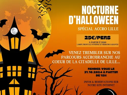 Parcours accrobranche nocturne et déguisé à Lille pour Halloween