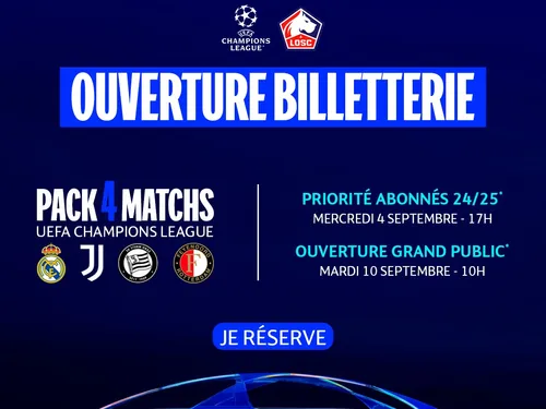 La billetterie du LOSC pour la Ligue des Champions