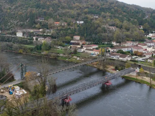 Crue du Lot : fermeture du pont provisoire sur la RD 45