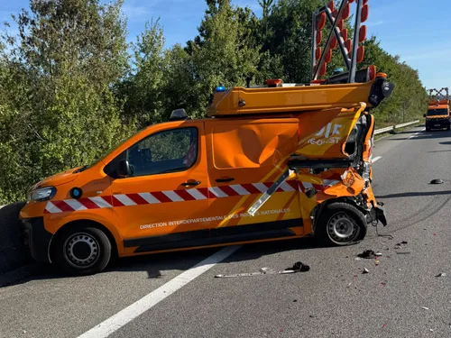 A20 : un véhicule de la DIR percuté en intervention