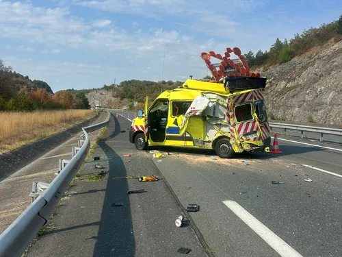 Un véhicule d'intervention heurté sur l'autoroute A20