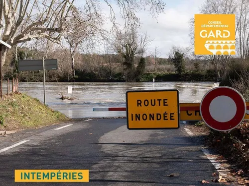 Intempéries : plusieurs routes et ponts fermés dans le Gard