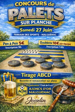 Concours de palets sur planche à Malguénac