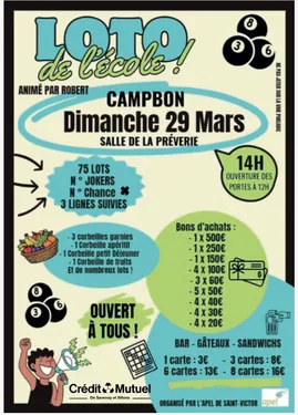 Loto de L’APEL saint victor