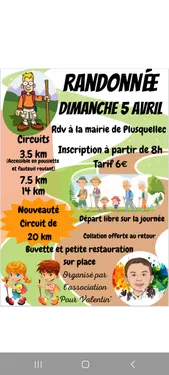 Randonnée pédestre pour Valentin à Plusquellec