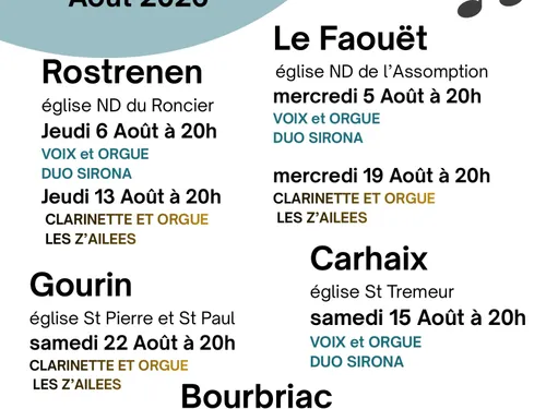 Tro an orglezoù : le circuit des orgues en Centre-Bretagne