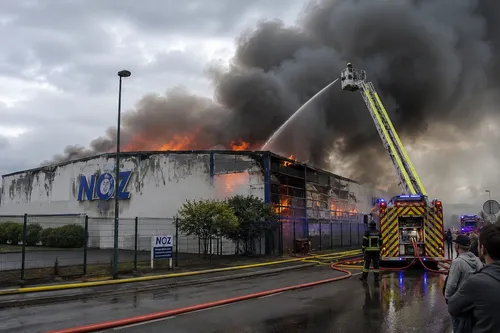 Le magasin Noz des Sables-d’Olonne ravagé par un spectaculaire...