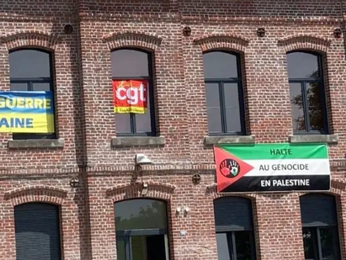 Bachant / Aulnoye : drapeau palestinien récupéré par la CGT